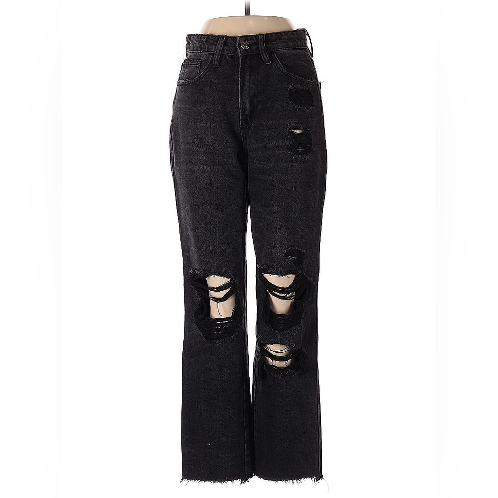 Flying Monkey Distressed Black Women's Jeans